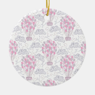 Luftballons in rosa Kinderzimmer Keramikornament