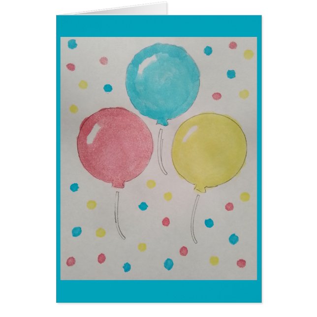 Luftballons & Konfetti-Leerkarten  (Vorne)