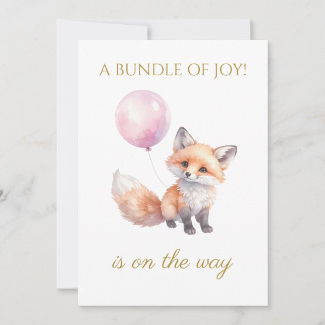 Luftballons mit benutzerdefiniertem Fuchs Einladung (Vorderseite)