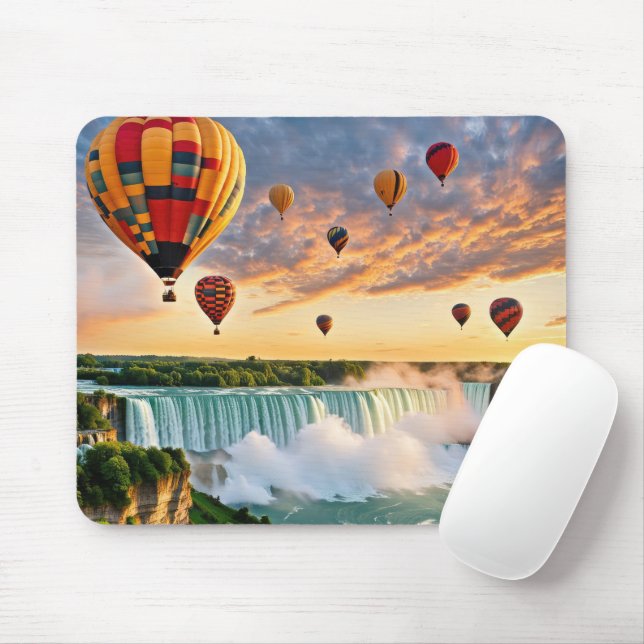 Luftballons über Niagrafälle Mousepad (Mit Mouse)