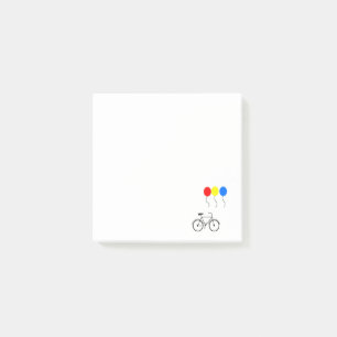 Luftballons und Fahrrad Post-it Klebezettel