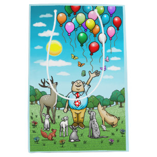 Luftballons und Geburtstage, das perfekte Paar! Mittlere Geschenktüte