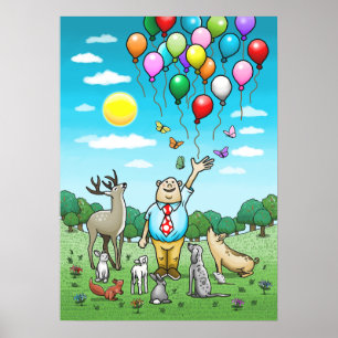 Luftballons und Geburtstage, das perfekte Paar! Po Poster