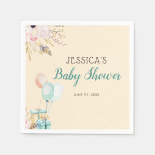 Luftballons und Geschenke Baby-Party Serviette