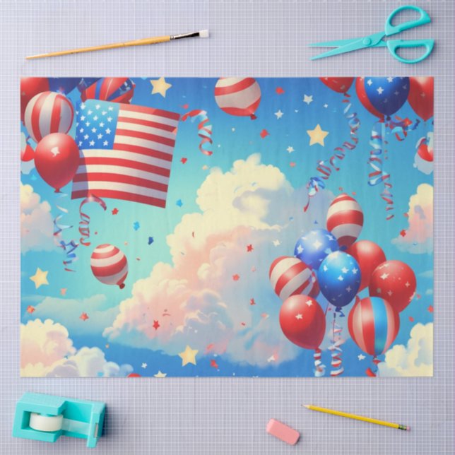 Luftballons und Sterne Seidenpapier (Basteln)
