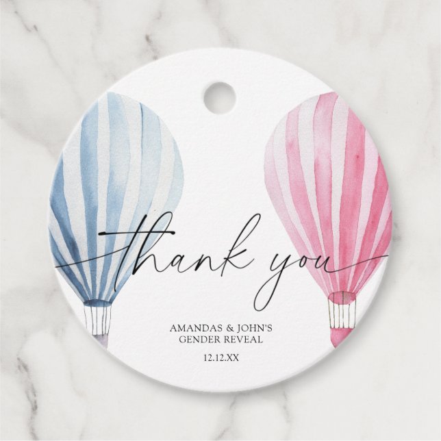 Luftballons Wasserfarbe Danke, dass ihr Gender-Ent Geschenkanhänger (Vorderseite)