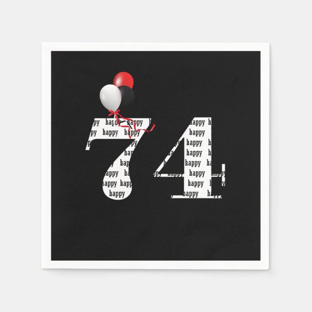 Luftballons zur 74. Geburtstagsfeier Serviette (Vorderseite)