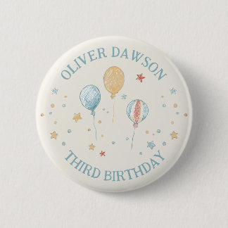 Luftballontraum Kindergeburtstags-Gast-Pin-Abzeich Button