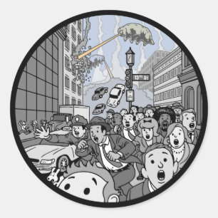 Luftbärenangriff! Runder Aufkleber