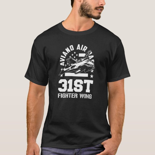 Luftbasis Aviano 31. Kämpfer Flügel Italien Souven T-Shirt (Vorderseite)