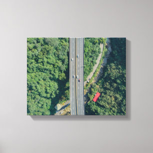 Luftbild auf der Autobahn tagsüber Leinwanddruck