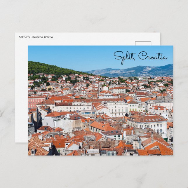 Luftbild auf Split City - Dalmatien, Kroatien Postkarte (Vorne/Hinten)