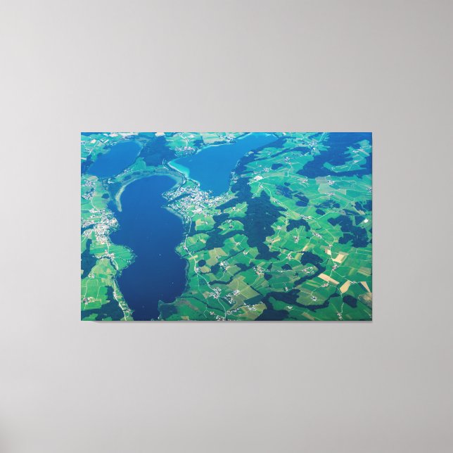 Luftbild Blaue plattierte Land Leinwand Kunst (Vorderseite)