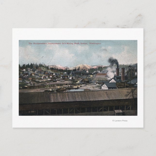 Luftbild der Bergbaumaschine und der Stadt Postkarte (Vorderseite)