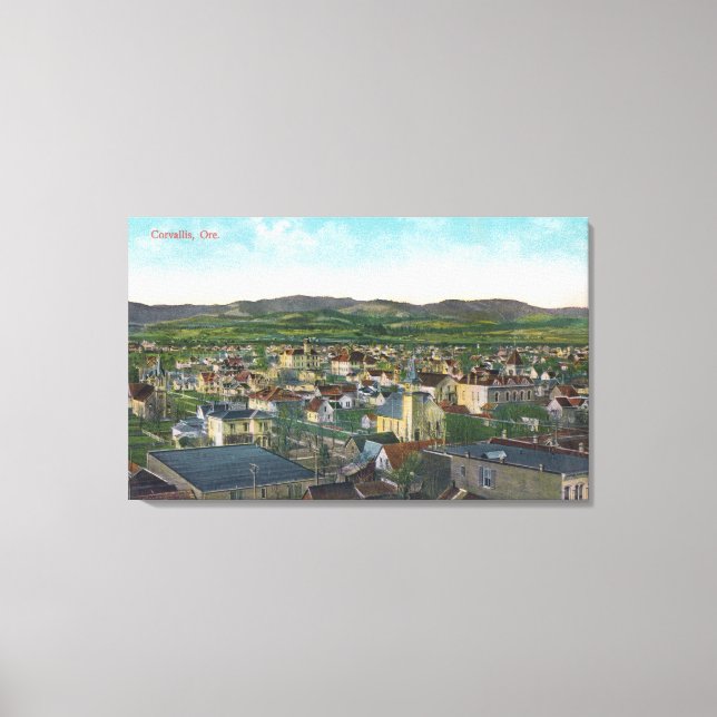 Luftbild der CityCorvallis, OR Leinwanddruck (Vorderseite)
