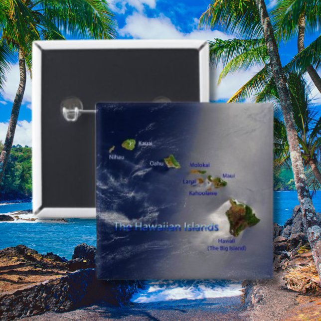 Luftbild der Hawaiianischen Inseln Button (aerial view of Hawaii)