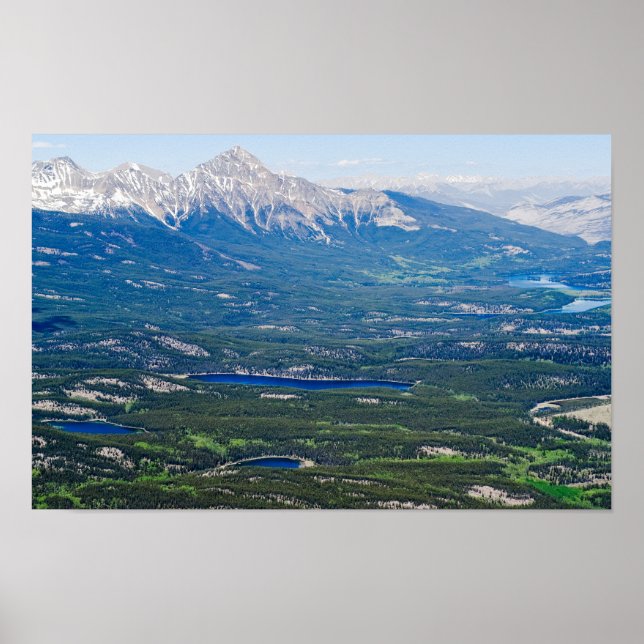 Luftbild der Jasperseen - Kanada Poster (Vorne)