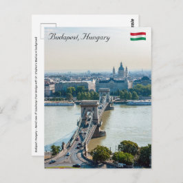 Luftbild der Kettenbrücke - Budapest, Ungarn Postkarte