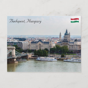 Luftbild der Kettenbrücke - Budapest, Ungarn Postkarte