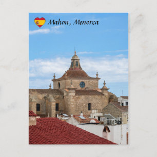 Luftbild der Kirche von Carmen - Mahon, Menorca Postkarte