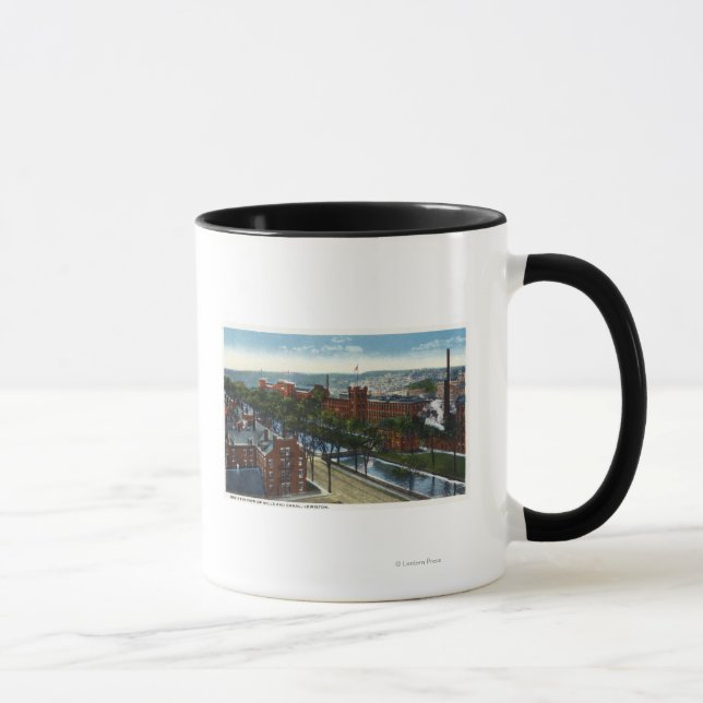Luftbild der Mühle und des Kanals Tasse (Rechts)