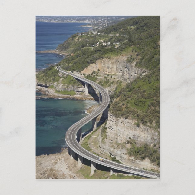 Luftbild der Sea Cliff Bridge bei Wollongong, Postkarte (Vorderseite)