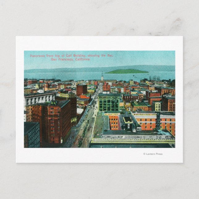 Luftbild der Stadt aus dem Call-Gebäude Postkarte (Vorderseite)