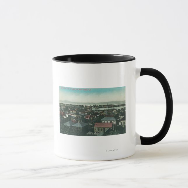 Luftbild der Stadt und der Insel Mare Tasse (Rechts)