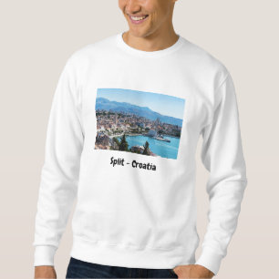 Luftbild der Uferpromenade von Split, Dalmatien, K Sweatshirt