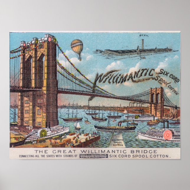 Luftbild der Willimantic Bridge Poster (Vorne)