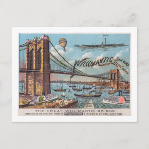 Luftbild der Willimantic Bridge Postkarte