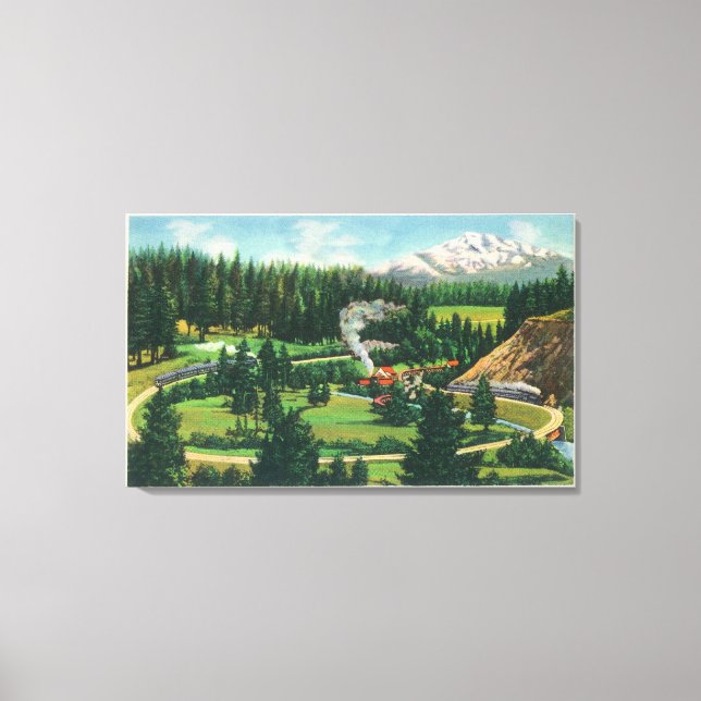 Luftbild des Cantara Loop, Sacramento Leinwanddruck (Vorderseite)