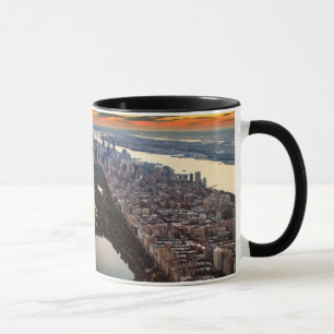 Luftbild des Central Park bei Sonnenuntergang Tasse