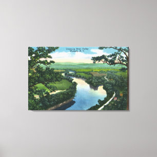 Luftbild des Chemung River Valley Leinwanddruck