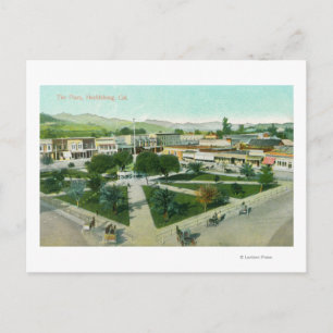 Luftbild des City PlazaHealdsburg, CA Postkarte
