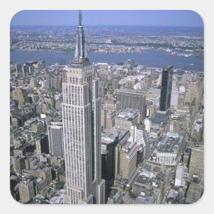 Luftbild des Empire State Gebäude und Quadratischer Aufkleber