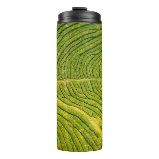 Luftbild des grünen Freifeldes Thermosbecher