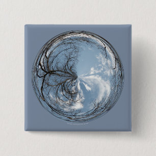 Luftbild des Himmels mit Eichenbaum Button