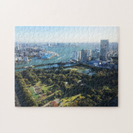 Luftbild des japanischen Gartens Puzzle