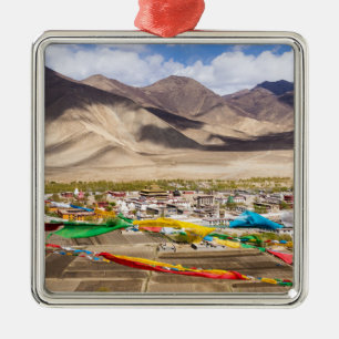 Luftbild des Klosters Samye - Tibet, Asien Ornament Aus Metall