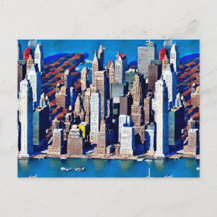 Luftbild des Manhattan-Musters Postkarte