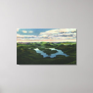 Luftbild des Plattensees Leinwanddruck