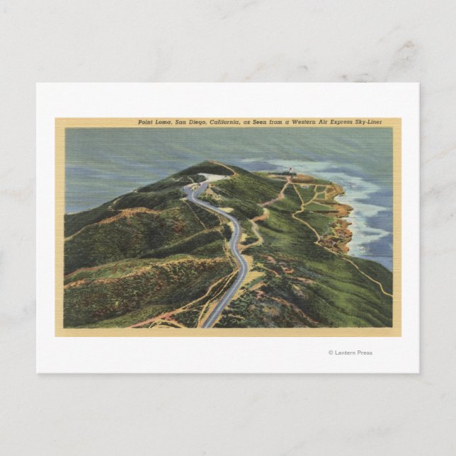 Luftbild des Point Loma Postkarte (Vorderseite)