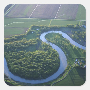 Luftbild des Roten Flusses im Norden Quadratischer Aufkleber