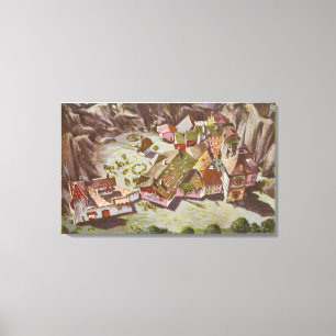 Luftbild des Schweizer Dorfes Leinwanddruck