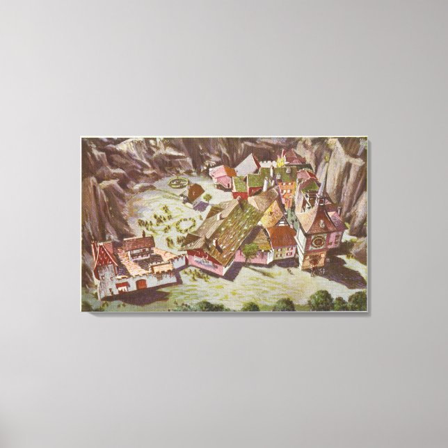 Luftbild des Schweizer Dorfes Leinwanddruck (Vorderseite)