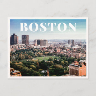 Luftbild des Stadtzentrums von Boston Common  Postkarte