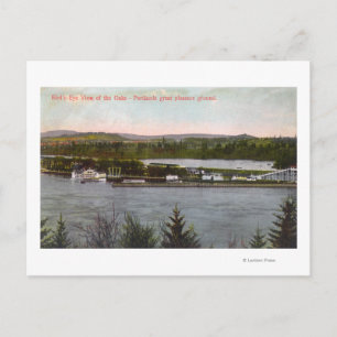 Luftbild des Vergnügungsparks Oaks Postkarte