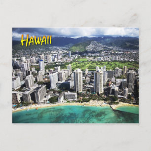 Luftbild des Waikiki Beach, Oahu, Hawaii Postkarte