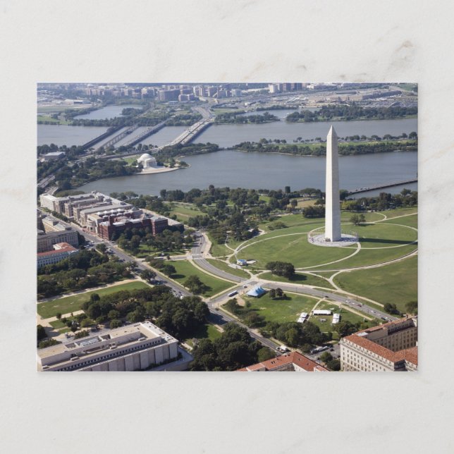 Luftbild des Washington Monuments Postkarte (Vorderseite)